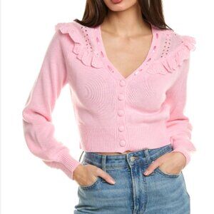 LoveShackFancy Peggy Cardigan S - Sweet Pink